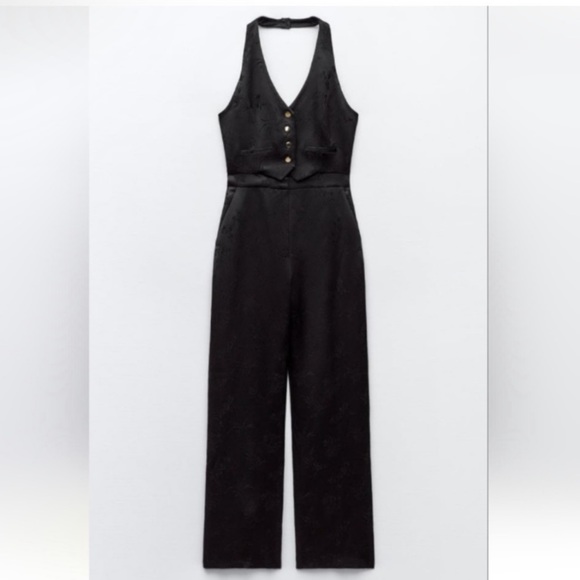 Zara Jacquard Vest Jumpsuit - Picture 8 of 14